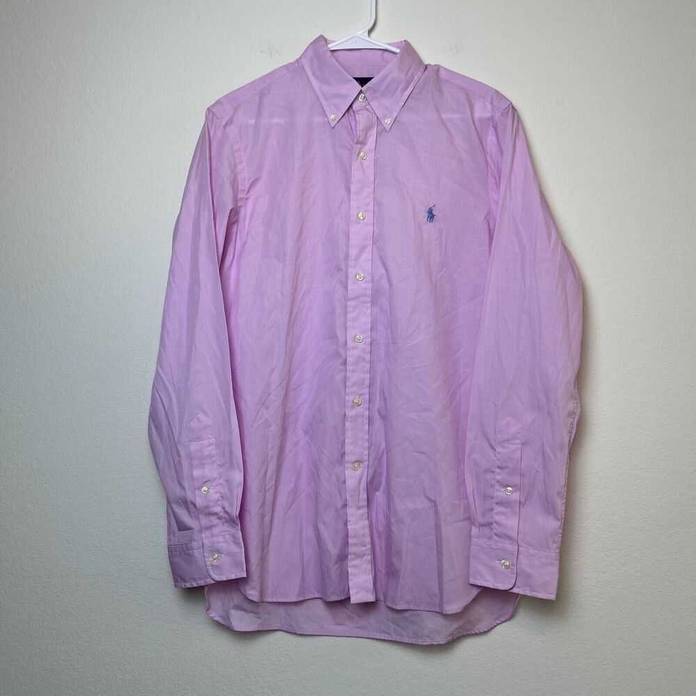 Ralph Lauren Shirt Mens 15.5 39 Pink Button Down Flesh Pony Preppy Classic Work